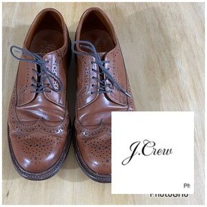 J Crew Ludlow Mens Shoes 9.5 -D Derby Brogue Wingtip Dress Lace